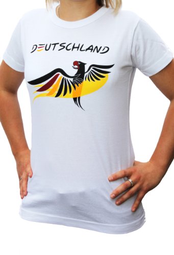 Fanshirt Deutschland – Fußball EM 2016, T-Shirt Damen (M, weiß)