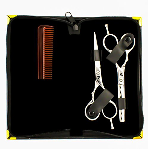 Professionell Haarscheren Set Mikroverzahnt Effilierschere Modellierschere Friseur Scheren Set, 5.5“ (13,97cm) - 3