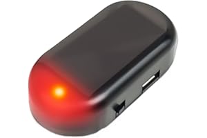 HTU Solar Powered Wireless Warning Anti-Theft Caution Lamp Super Bright LED Fake Security Light Blue/Red Light Simulated Car LED Warning Light Wireless Strobe Signal Alarm