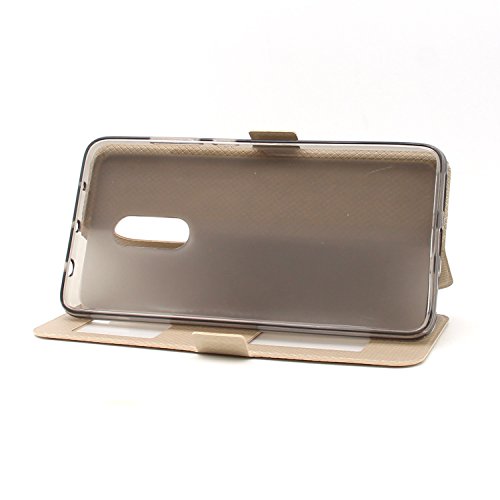 Xiaomi Redmi Note 4 Funda   Anzhao Flip Cover  Cierre magn  tico  Caso Con Funci  n de Soporte y Ventana  View Window  para Xiaomi Redmi Note 4  Dorado 