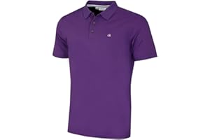 Calvin Klein Mens 2025 Campus 3 Button Ribbed Collar Golf Polo Shirt