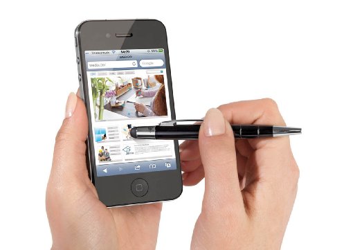 Wedo 26115001 Touchpen Mini 2-in-1 (leitfähiger Eingabestift, 10 cm) schwarz - 2