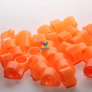 PONDICHERRY Pigeons? - Birds Ring - Dove Leg Ring - Bands| Pigeon Leg Plastic Clip Ring, Ring for Pigeon, for Big Pigeons, Bird Leg Bands 8mm Orange Color - 50 Pcs
