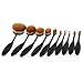 10pcs Beauty Toothbrush Shaped Flawless Foundation Face Power Blushes Makeup Oval Cream Puff Brushes Set