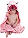 WANGSAURA Baby Hooded Bathrobes Towel With Animal Face Shower Gift Baby Towel (0-5years, pink beatles)