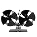 Produktbild Tatayang Kaminventilator ohne strom Ofenventilator thermoelektrisch, Doppelter Hitze angetriebener Ofen Fans Doppel Hitze Kamin-Ventilator für Holz/LOG Brenner, Schwarz (8 Klingen)