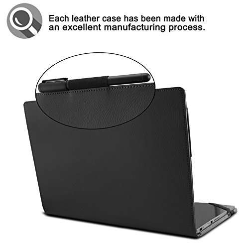 Lenovo Yoga Book Hülle Case, Infiland Slim Fit Folio PU-lederne dünne Kunstleder Schutzhülle Cover Tasche für Lenovo Yoga Book 25,65cm (10,1 Zoll Full HD) 2-in-1 Tablet PC(mit Auto Schlaf / Wach Funktion, Tablet und Tastatur sind nicht entgehaltet)(Schwarz) - 7