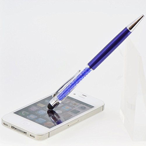 QUALITÄT 2-in-1 Kapazitiver Touchscreen-Stylus und Kugelschreiber mit Swarovski-Kristallen. GRATIS-KULI-MINE (MARINE) - 2