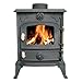 Price comparison product image FoxHunter Hexton 6KW Cast Iron Log Burner | Traditional Wood Burner Multifuel Stove Heater | FREE Heat Proof Oven Mit | Bronze Handles Indoor Home Heating Log Cabin Fireplace - JA013