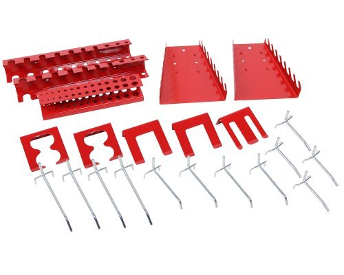 Preisvergleich Produktbild Ondis24 22 Lochwandhaken Hakensortiment Werkzeuglochwandhaken Metall rot