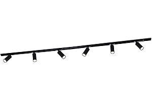 Ledvion - Éclairage de piste LED 2M + 6 Track Spotlights (Noir, Dimmable, GU10 Fitting), 1-phase Track Fixture, Spot de voie, luminaire de piste