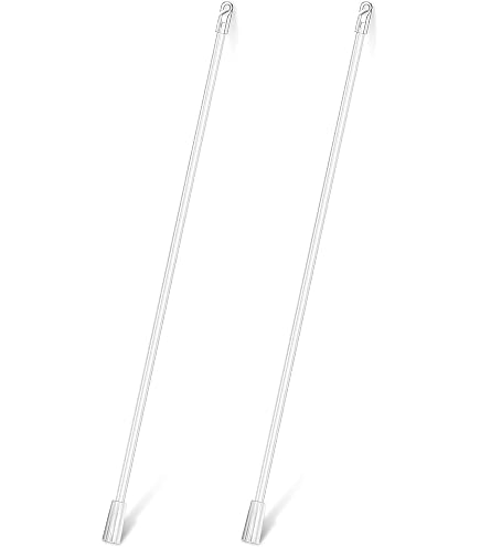 Lot De 2 Baguettes De Rechange 61 Cm Avec Crochet – Tige Ouverture Stores Horizontaux / Verticaux, Blanc, Facile à Assembler