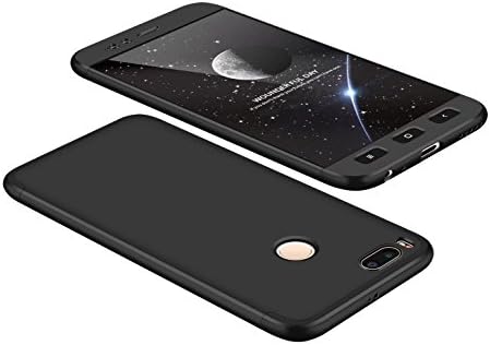Xiaomi Mi 5X/Xiaomi Mi A1 Case black 360° Protective Cover PC Hard Shell Anti-Shock Shockproof Full Body Protective Anti-Scratch Bumper 360 Degree Full-Cover Case Matte Protection Case 3 in 1