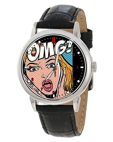 OMG! Roy Lichechtenstein kitsch Pop Art - Reloj de pulsera (latón)