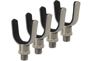 Hirisi Tackle Karpfenangelrutenauflage, Edelstahl, 4 Stück, U-förmiger Kopf, Silber, Angelzubehör, Rutenhalter, Rutenauflagengreifer, Angelrutenauflage