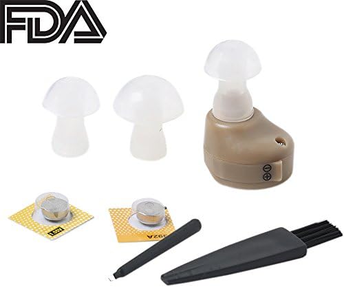 Hearing Aid Machine in the Ear Hearing Amplifers Machine For Hearing Loss Adults Kids Ear Channel Design Sound Volume Control Battery AG3 "FDA Approved" GPFATTRY