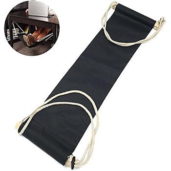 Yardwe Fußhängematte Schwarz 65x17 Cm – Verstellbare Fußstütze Für Büro & Zuhause, Aus Baumwolle