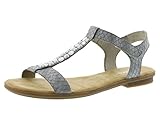 sandalen grau silber angenehm weiches Innenfutter Rieker Damen Sandalen Grau, Schuhgröße:EUR 39