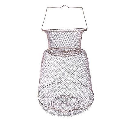 6SHINE Porte de Ressort de Cage Filet de pêche avec Panier portatif de crevette de Crabe de Crabe de Fil d'acier Pliable de piège(25cm)