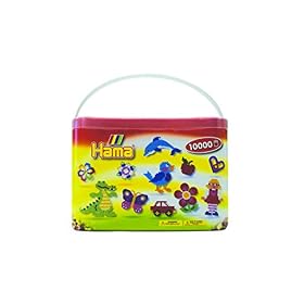 Hama – 202-67 – Loisirs Créatifs – Baril de 10000 Perles à Repasser – Taille Midi – Mix 22 couleurs – Coloris aléatoire