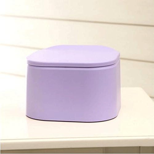 GAOLILI Mini Office Desktop Trash Canopy Coffee Table Trash Cans Covered With Creative Small Dustbins ( Color : Purple )