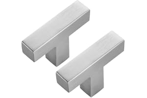 Ravinte 5 Stück Schrankgriffe 50mm Möbelgriffe Silber Griffe für Küchenschränke Schrankgriffe Quadratischer Griffe Möbel Rostfreier Edelstahl Türgriffef für Küchengriffe