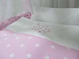 Babymajawelt® Stubenwagen Komplett Set „STARS“ Sterne – 10 Teile, inkl. Matratze, Bollerwagen mit großen Räder (gummiert) - 3