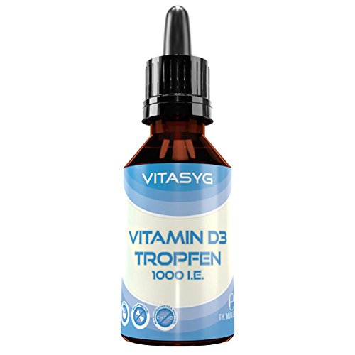 Preisvergleich Produktbild Vitasyg Vitamin D3 1000 I.E. - 25µg - 1850 Tropfen - vegan mit MCT Öl Kokos - Made in Germany - Cholecalciferol - hochdosiert, 50 ml