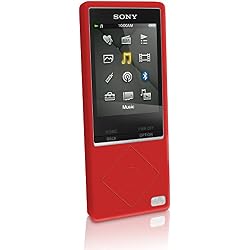 igadgitz U3295 Funda Carcasa Silicona Case Para Sony Walkman NWZ-A15 A17 8GB 16GB y Protector De Pantalla - Rojo