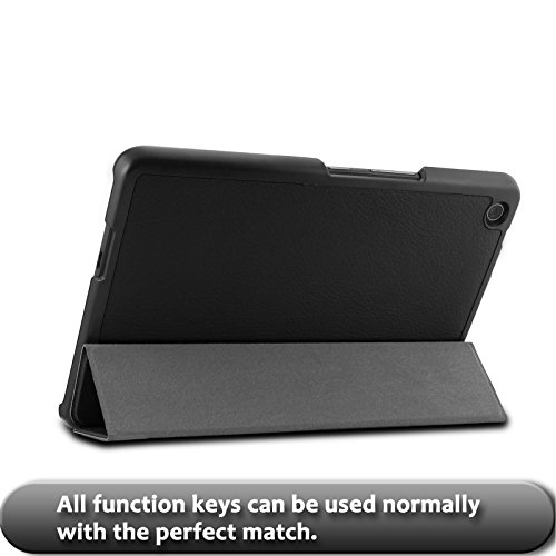ASUS ZenPad Z8 / ZenPad 3 8.0 Hülle, Infiland Ultra Dünn Tri-Fold Smart-Muschel PU Leder Ultra Schlank Superleicht Ständer Smart Shell Cover Schutzhülle Etui Tasche für ZenPad Z8 ZT581KL / ZenPad 3 8.0 Z581KL 20,06 cm (7,9 Zoll) Tablet-PC (mit Auto Schlaf / Wach Funktion）(Schwarz) - 7