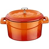 Lava Metal D&ouml;k&uuml;m Mini Tencere, 10 cm, 0.35 L Hacim, Turuncu
