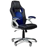 Kewayes 9703A - Chaise de bureau Racing fauteuil Gaming pivotant couleur bleu