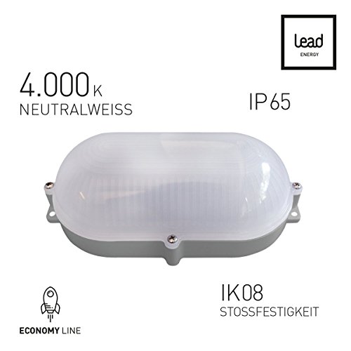 Preisvergleich Produktbild LEAD energy LED Ovalleuchte ECO EBLK9 / Kellerleuchte / Gartenleuchte / Feuchtraumleuchte / Innenbereich und geschützter Außenbereich / stoßfest / lange Lebensdauer
