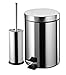 Produktbild ESH EQUIPEMENT Kosmetikeimer Edelstahl 3 Liter mit Pedal + WC-Bürste Edelstahl glänzend
