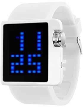 Amstt Sportuhren Herren Damen Sportuhr Wasserdichte LED-Digital Uhr Unisex Armbanduhr weiß uhr Band Mädchen Kinder...