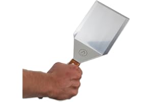 Schickling Grillspachtel Edelstahl – Plancha Spachtel und Wender für perfekte Smash Burger – Besonders stabil und extra breit – BBQ Zubehör für Gasgrill und Holzkohlegrill