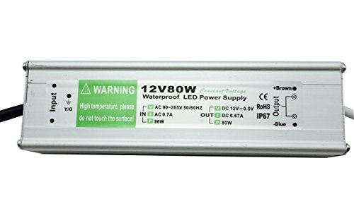 YXH® Transformador 80W LED Tira Módulo luces Conductor 12v Fuente de alimentación iluminación exterior impermeable Ac 90-265v iluminación transformador
