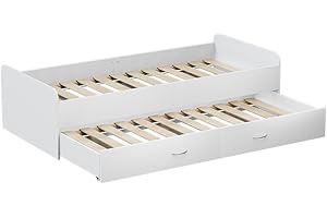 ‎OSKAR-STORE Oskar Store Kinderbett Jaspar, Weiß, 204 x 94 cm mit Lattenrost, ohne Matratze