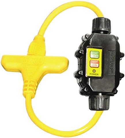 Ericson XG2-12-2TT Heavy Duty In-Line GFCI Cord Set, Auto Power Up, Molded NEMA 5-15 Plug/TriTap, 12/3 SJTW, 120V/15 Amp, 2.7' Long by Ericson Manufacturing