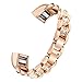Price comparison product image Watch Strap For Fitbit Alta HR/Alta, VNEIRW Small Metal Crystal Watch Replacement Band Watchband Wristband Bracelets Accessory (Band Length: about 195mm, Rose Gold)