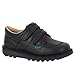 Kickers Kick Lo Velcro I Core (Infants) - Black Leather Kids Shoes