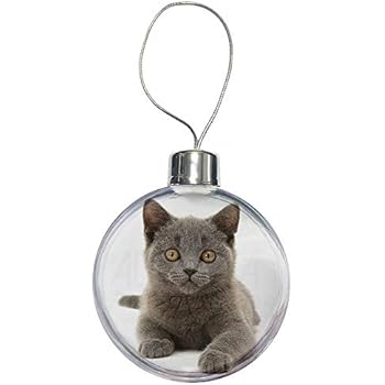 British Blue Kitten Cat Christmas Bauble Decoration Amazon Co Uk