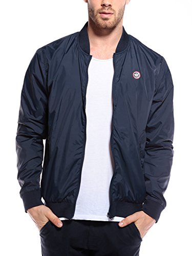 WOLDO Athletic Herren leichte bergangsjacke Blouson Bomberjacke Jacke slim fit (L, Peckham / blau)