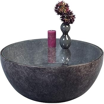 Couchtisch Kaffeetisch Beistelltisch NEW GLORY rund Ø 70 cm Holz Metall