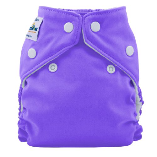 FuzziBunz® Perfect Size Pocket Nappy in Grape, with microfibre insert, popper fastening, x-small (newborn: 4-12lbs)