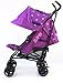 Buggy Stroller Pushchair With Large Sun Canopy Hood - Zeta Vooom - Plum Dots With Rain Cover