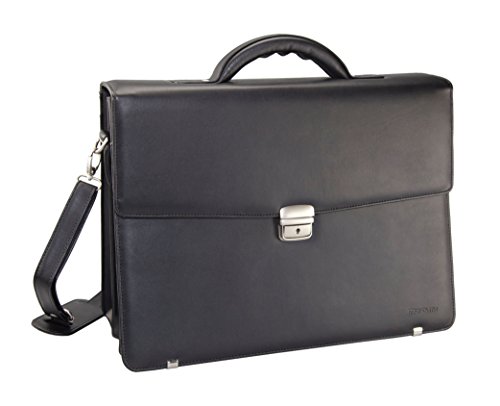 Preisvergleich Produktbild Monolith 2334 - Aktentasche Lederimitat, mit Schultergurt, schwarz