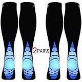 Calves Kelson (2 Pairs) Compression Socks/Stockings for Men & Women.Speed Recovery BEST Graduated Athletic Fit for Travel