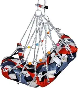 ON STORE Cotton Swings Hanging Hammock Suitable for Indoor, Outdoor, Balcony, Home, Bedroom with Safety Belt(MULTI COLOUR