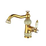 Oudan Spülbecken Wasserhähne Roségold Spülbecken Wasserhahn heißes und kaltes Wasser, solide Messing Waschbecken Wasserhahn Bad Wasserhahn (Farbe : -, Größe : -)